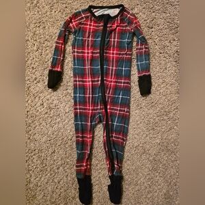 Little Sleepies Zipper Pajamas | Red Green Plaid | 12-18 Mo